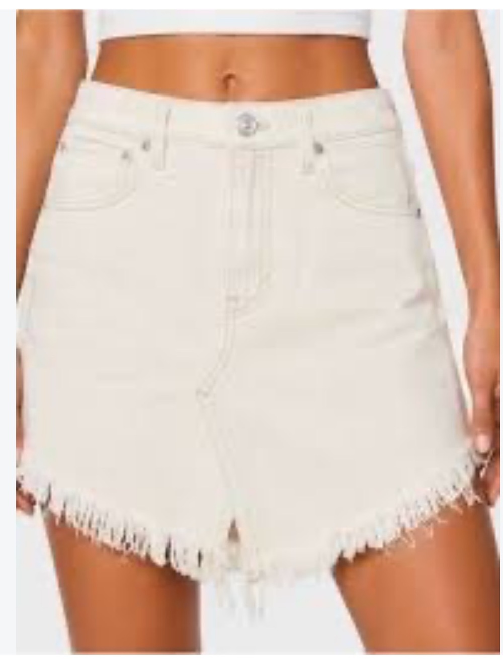 Free People /we the free Bailey denim mini in coconut.NWOT Plastic tags still on